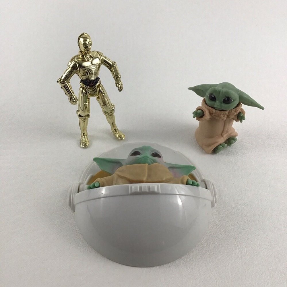 Star Wars Mandalorian The Child Cake Topper Toys C3PO Figures DecoPac Lot